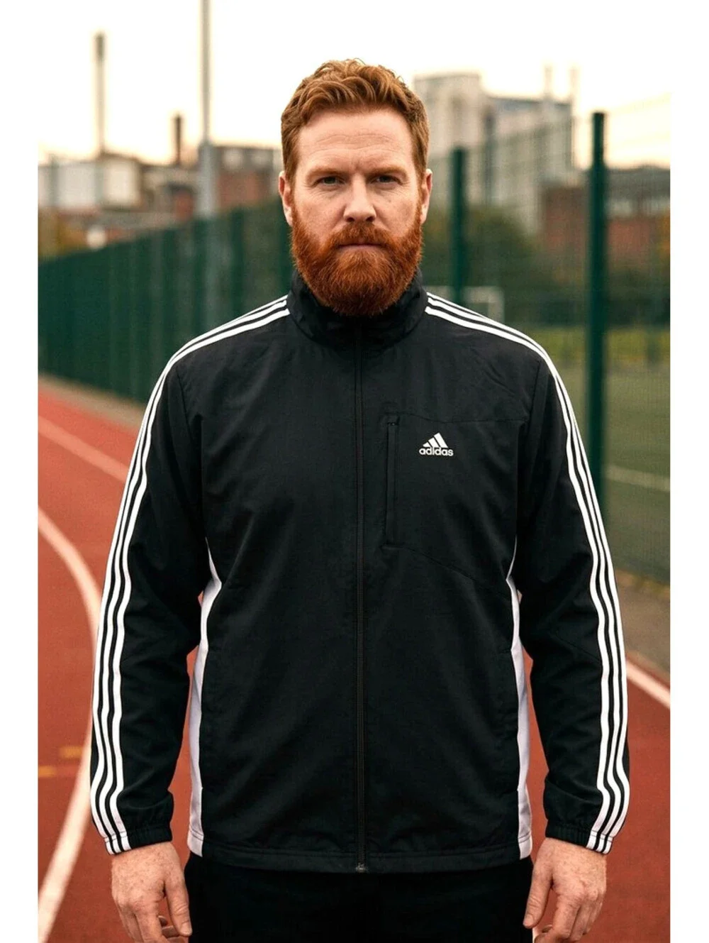 Adidas Men's 3-Stripes Windbreaker Jacket sz 2XL